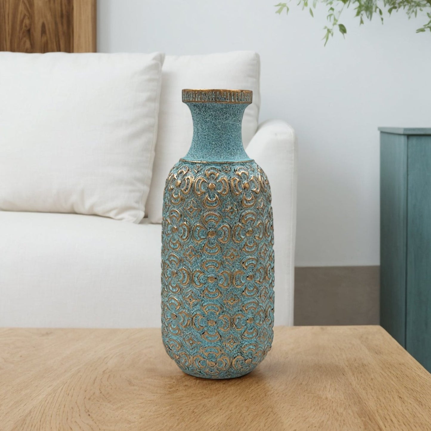 Blue Ceramic Floral Vase Big