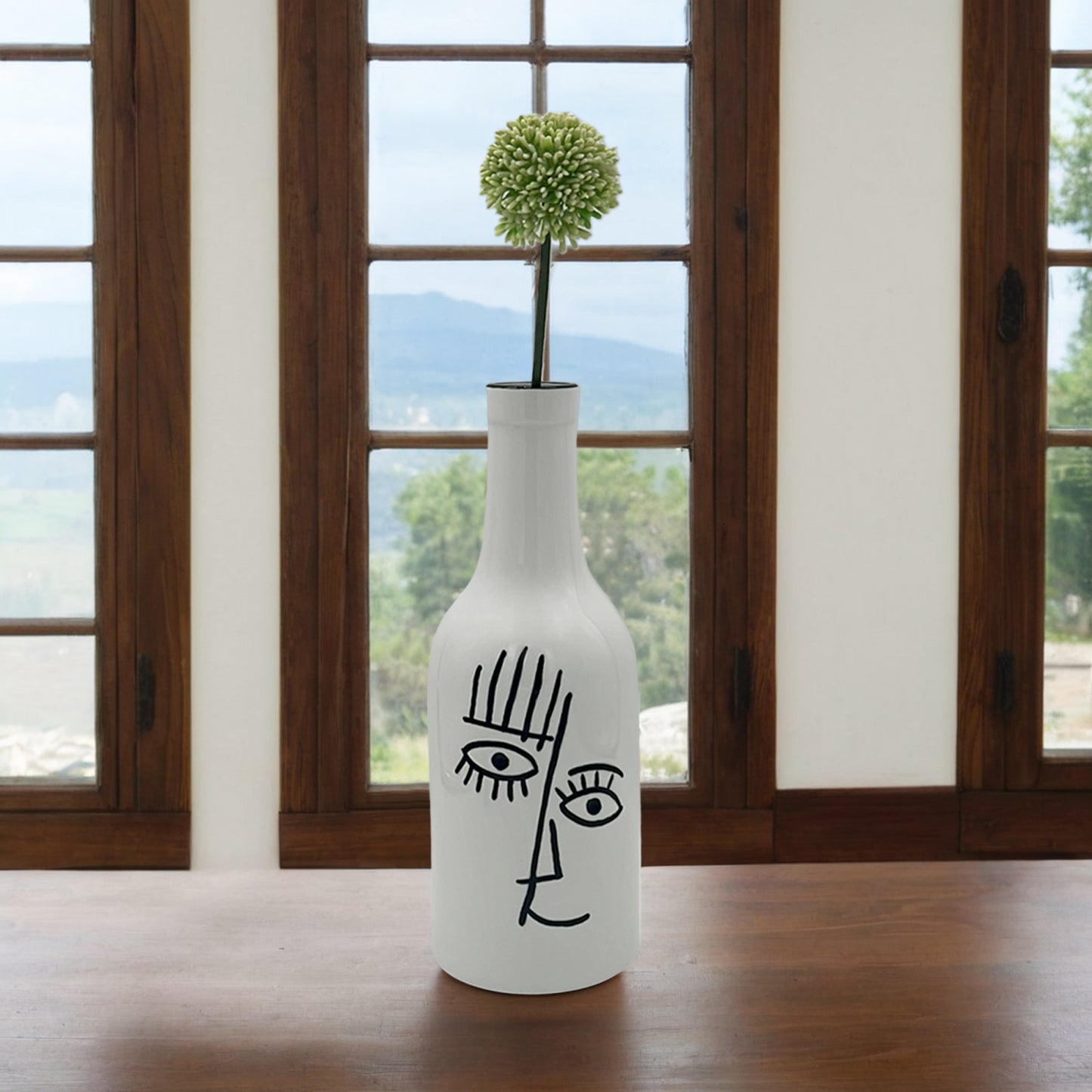 Fine Ceramic Bottle Shaped Face Vase Big