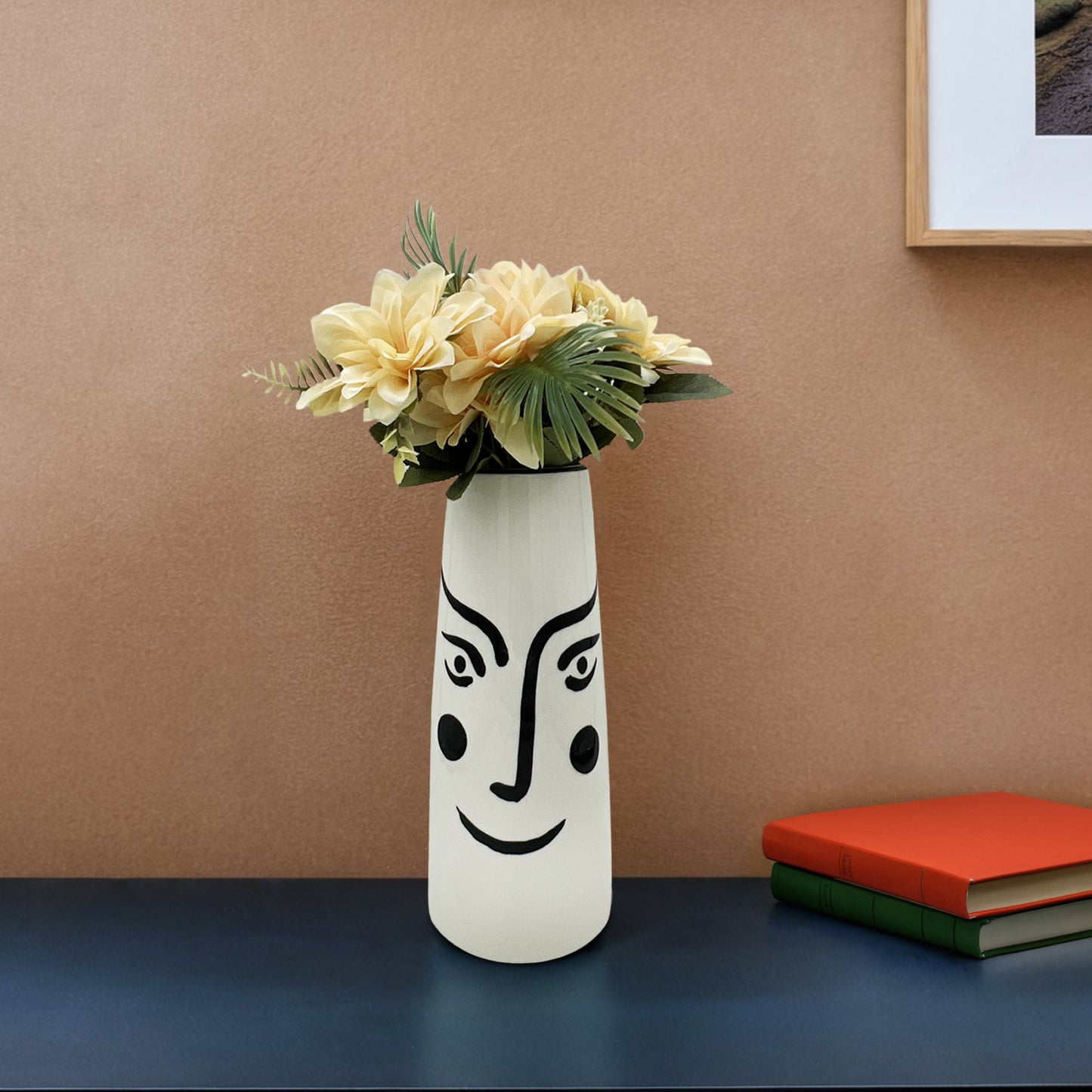 Ceramic Abstract Face Vase Big