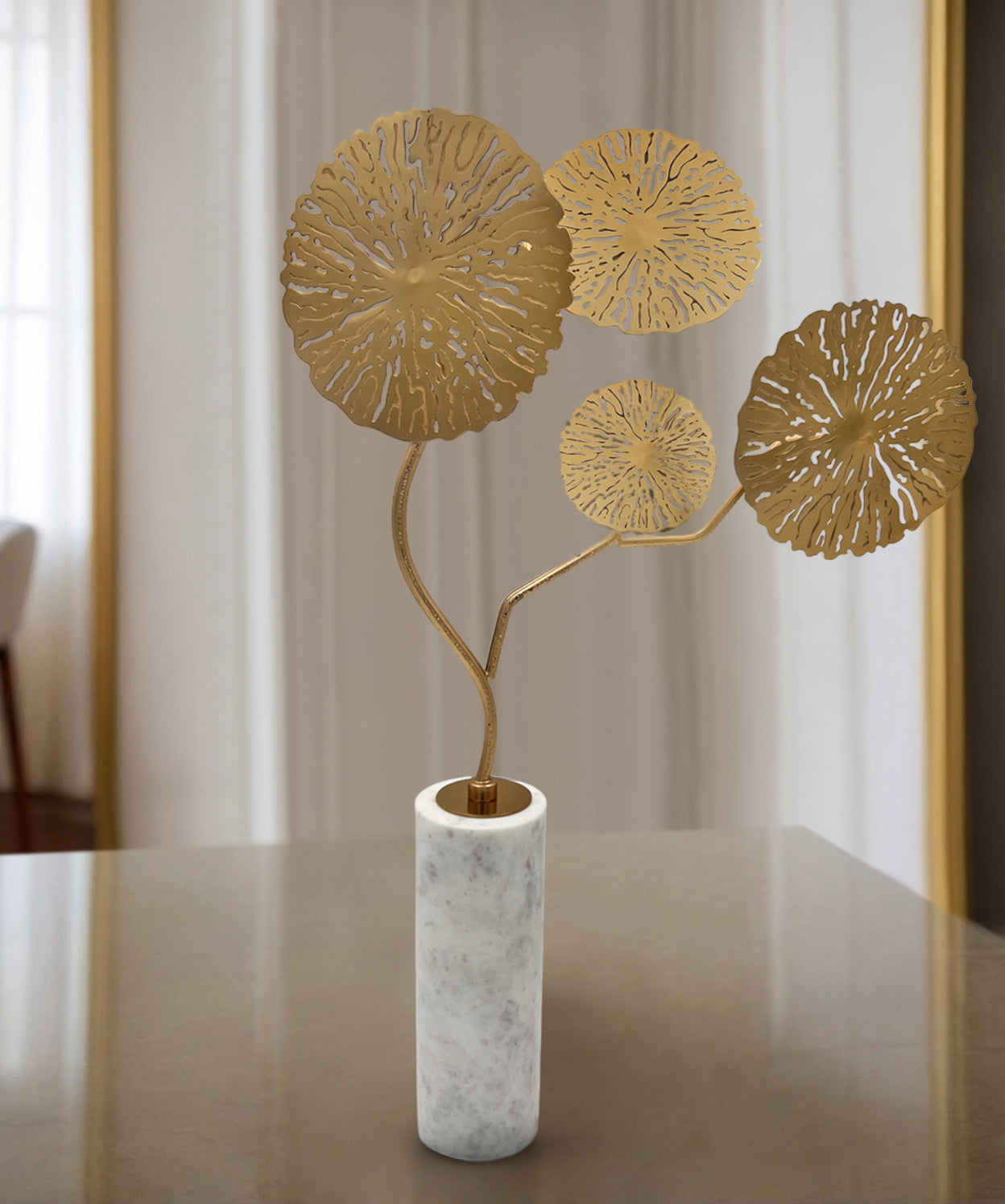 Metal Floral Decorative Table Accent