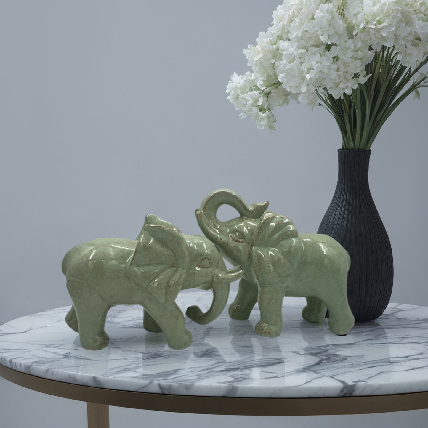 Ceramic Elephant Set-Green