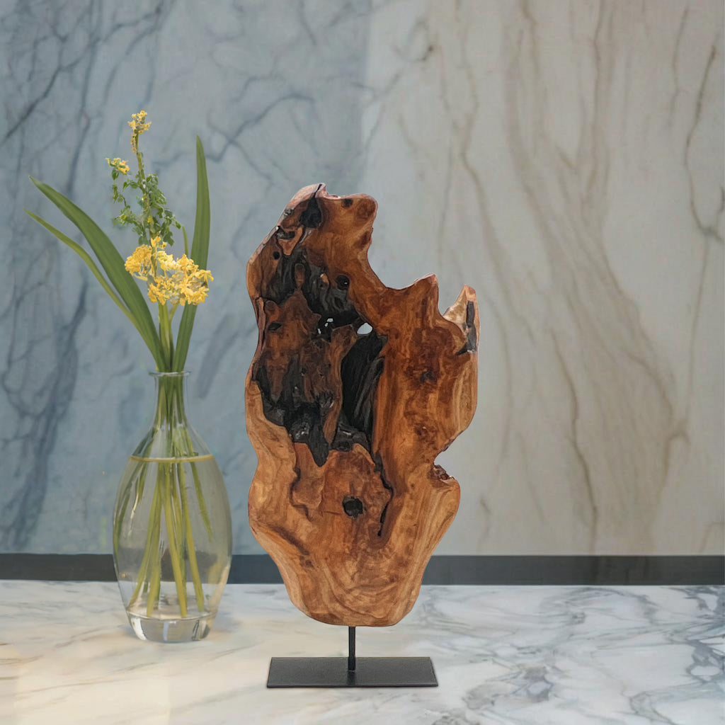 Natural Wood Abstract Sculpture-Medium