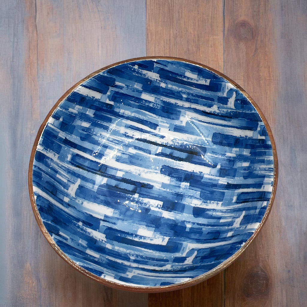 Salad Bowl Abstract Print Blue