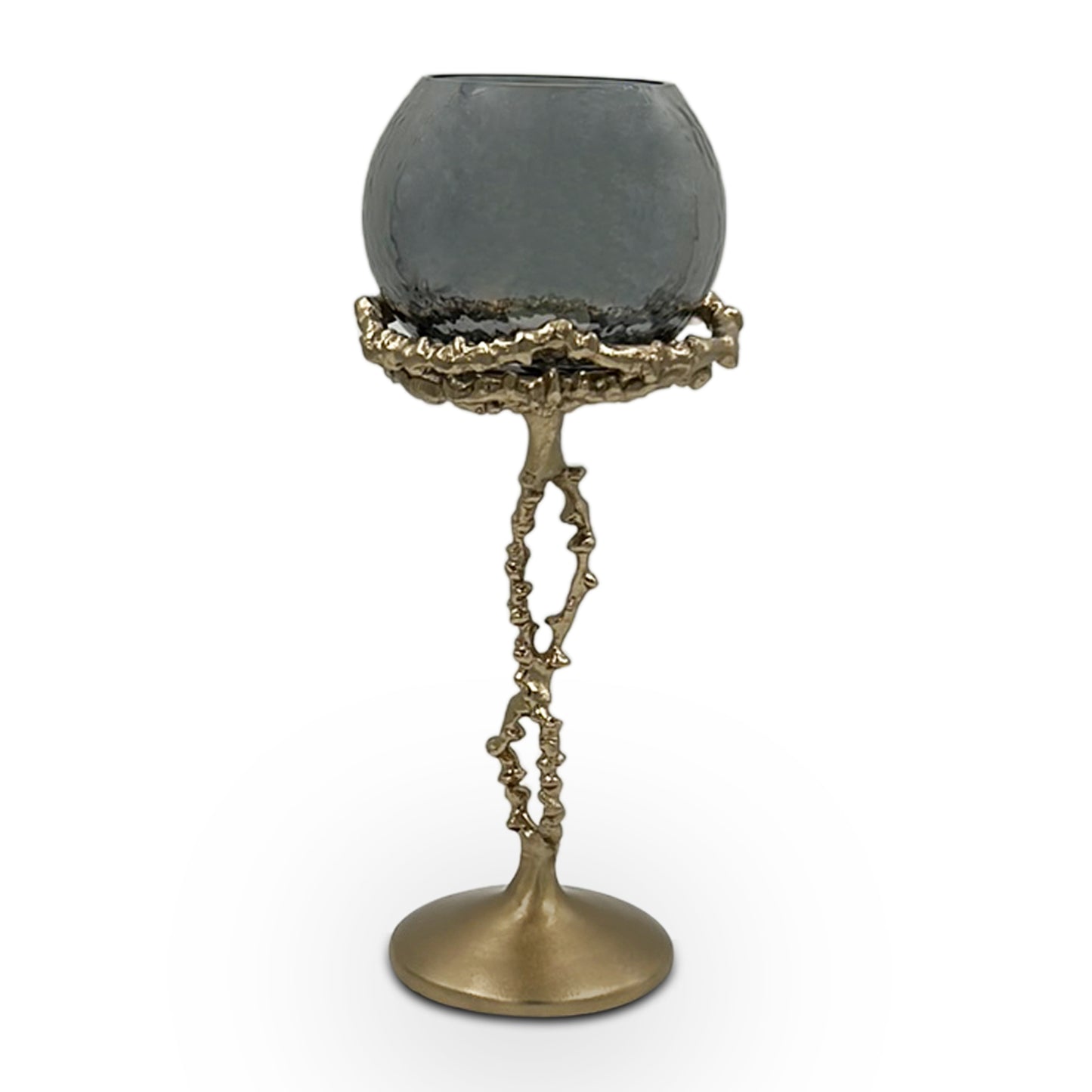 Metal & Glass Candle Stand-Small