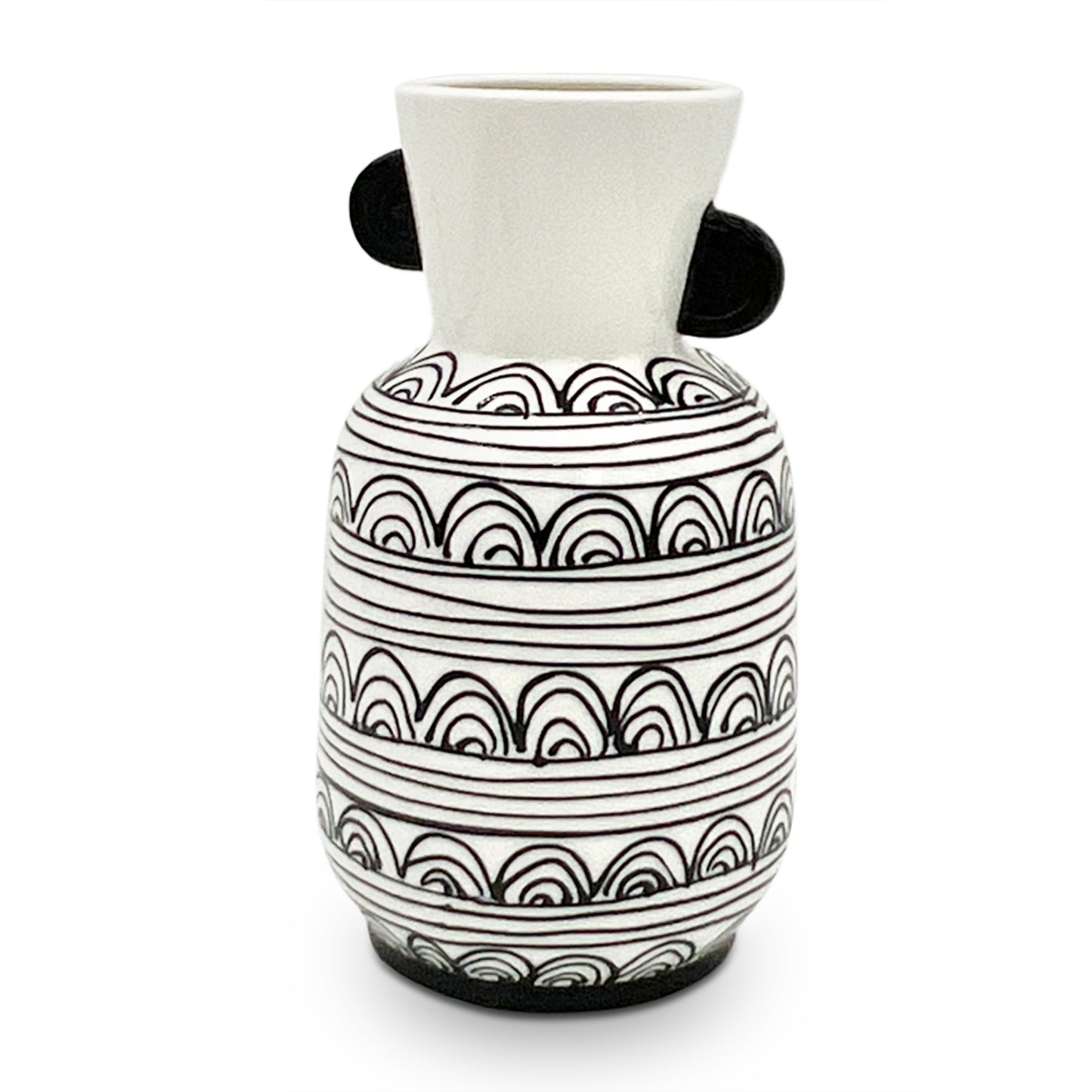 Ceramic White Abstract Design Vase Small