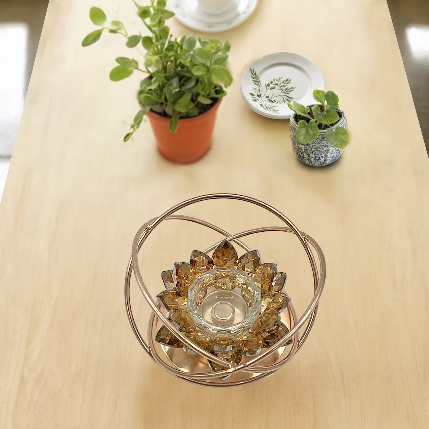 Crystal T-Light Candle Stand Orbit