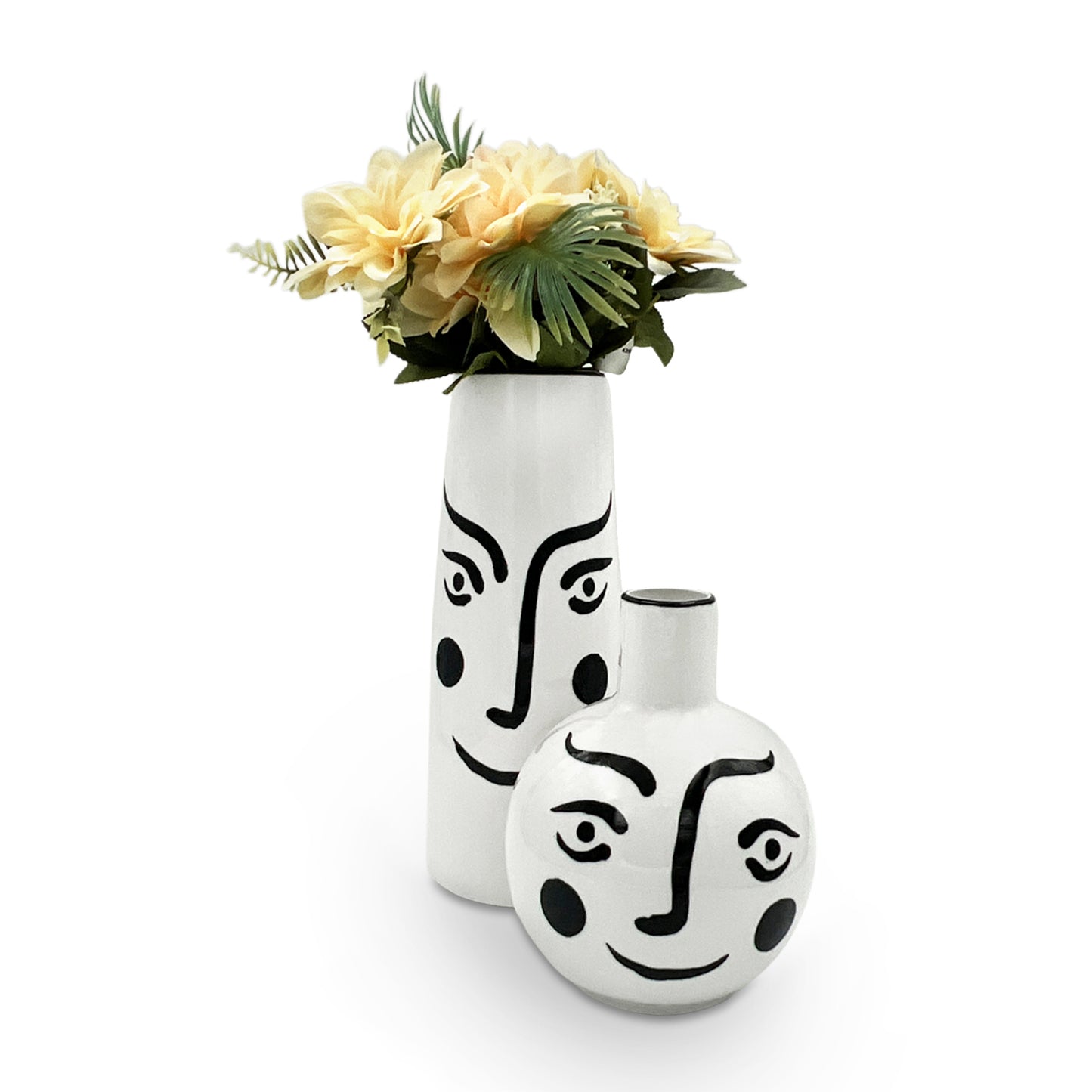 Ceramic Abstract Face Vase Big