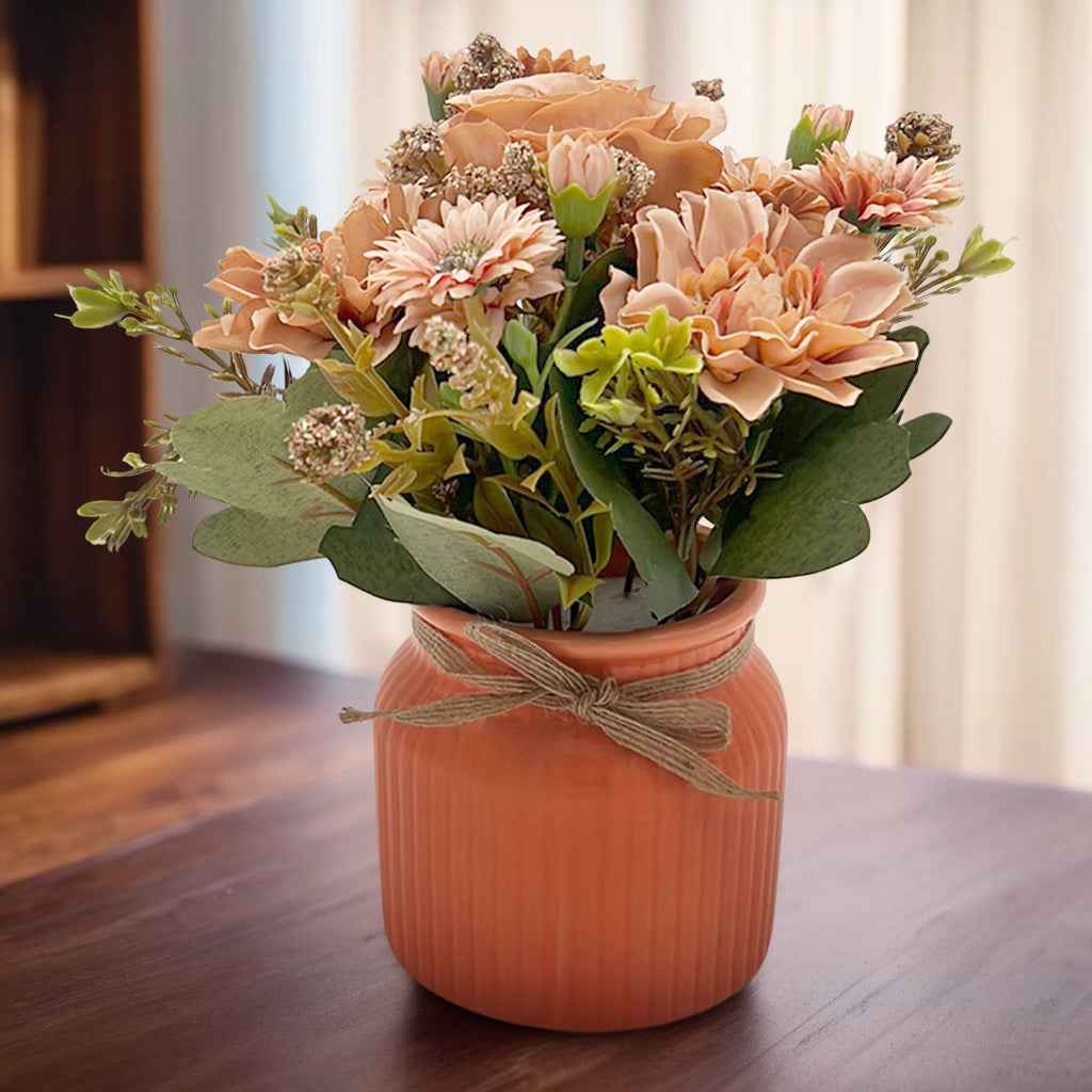 Artificial Flowers in Ceramic Pot