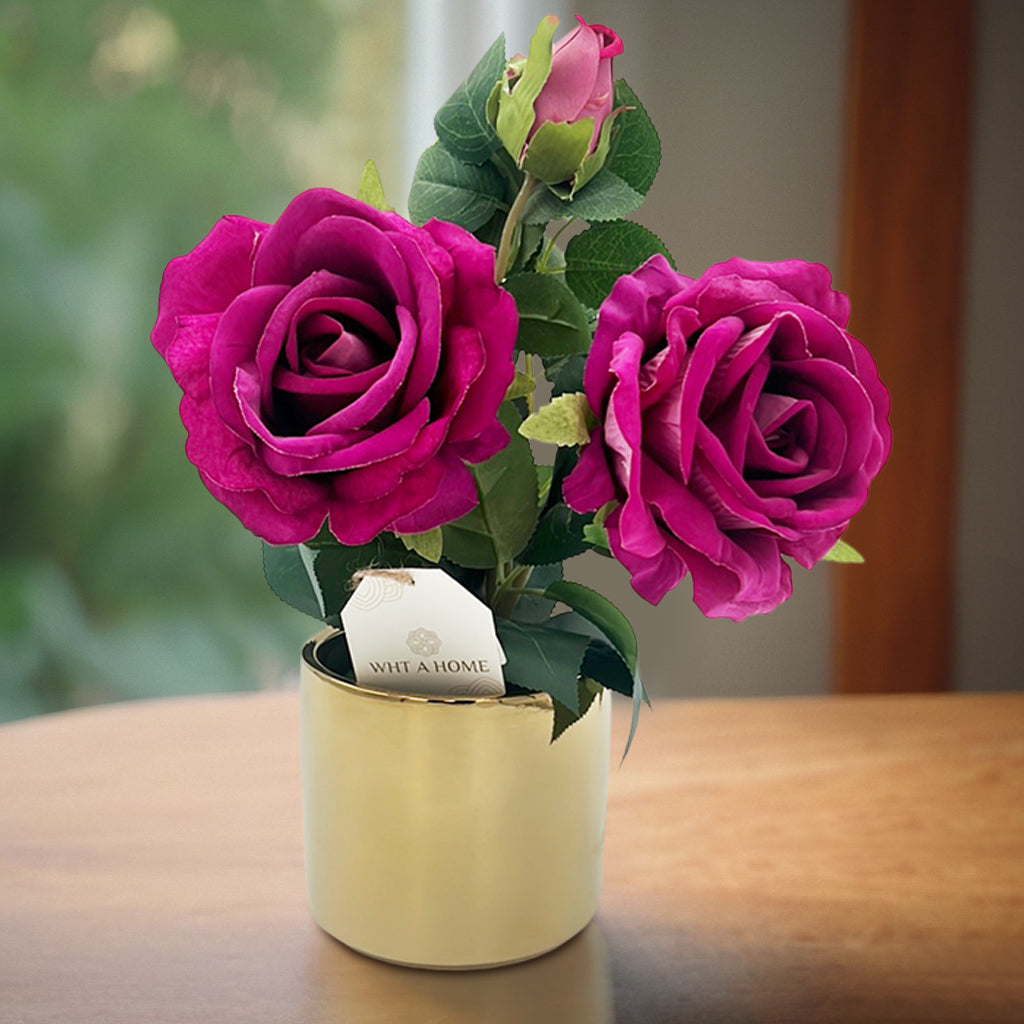 Artificial Rose Plant with Pot